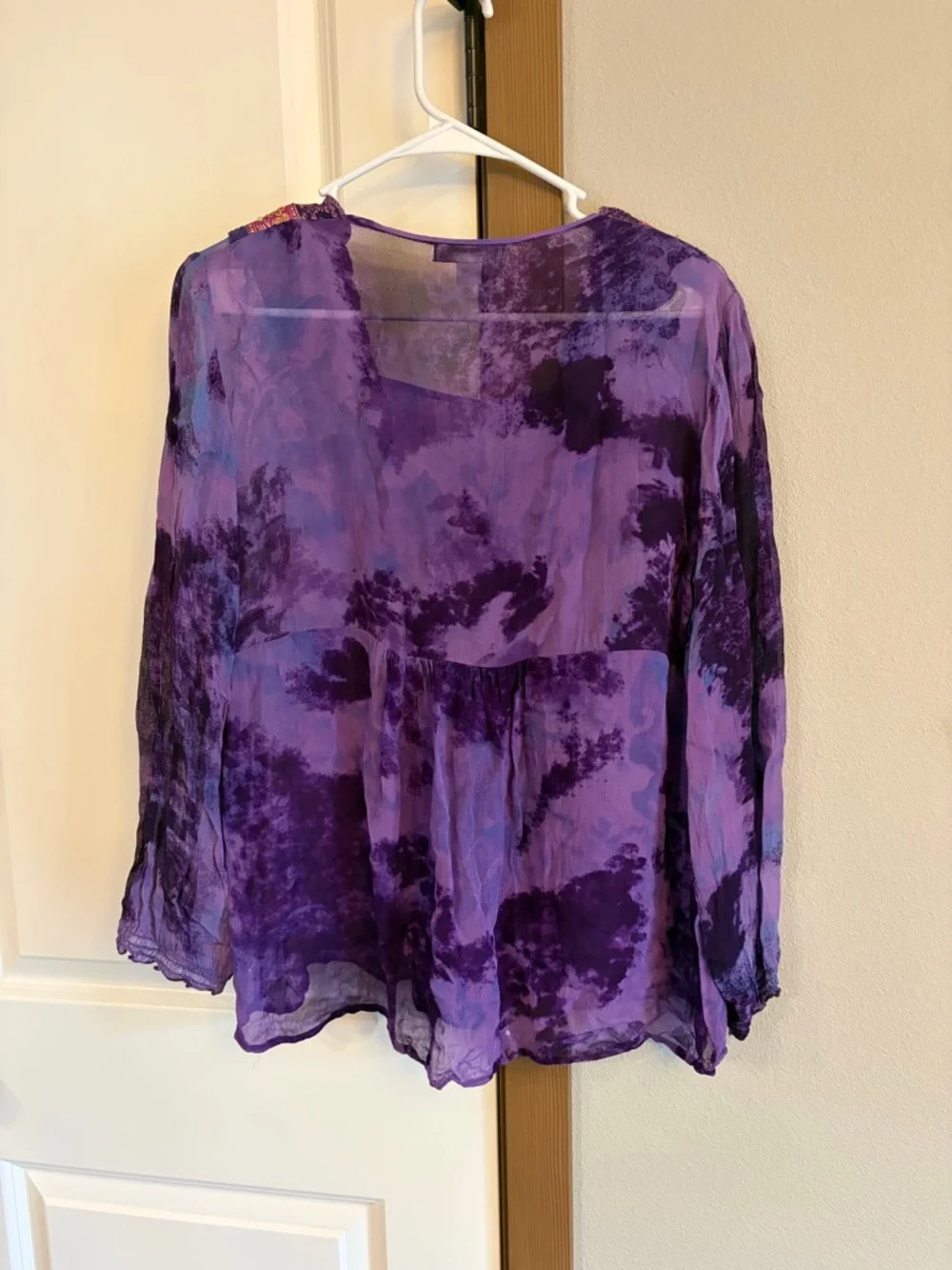 Vintage Dress Barn Top 1X Tie-Dye Hippie Whimsygoth Witchy Dark Romance Y2K - Picture 4 of 7